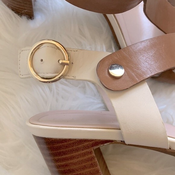 Preston & York Faye Leather T-Strap Block Heel Dress Sandals Sz 10 - Picture 8 of 12